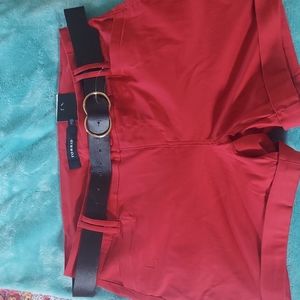 Torrid red shorts with belt